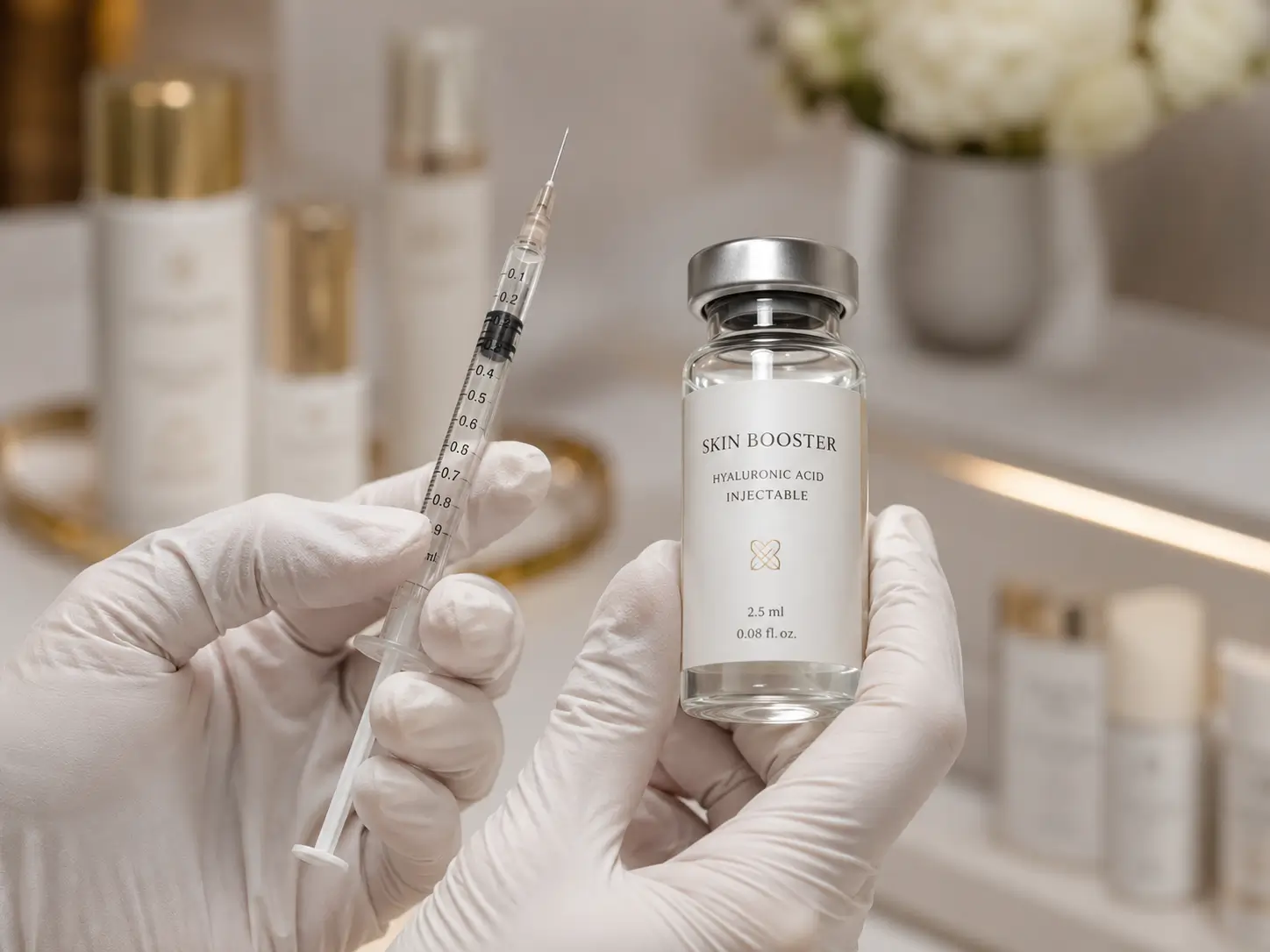 Glowing skin after skin booster treatment